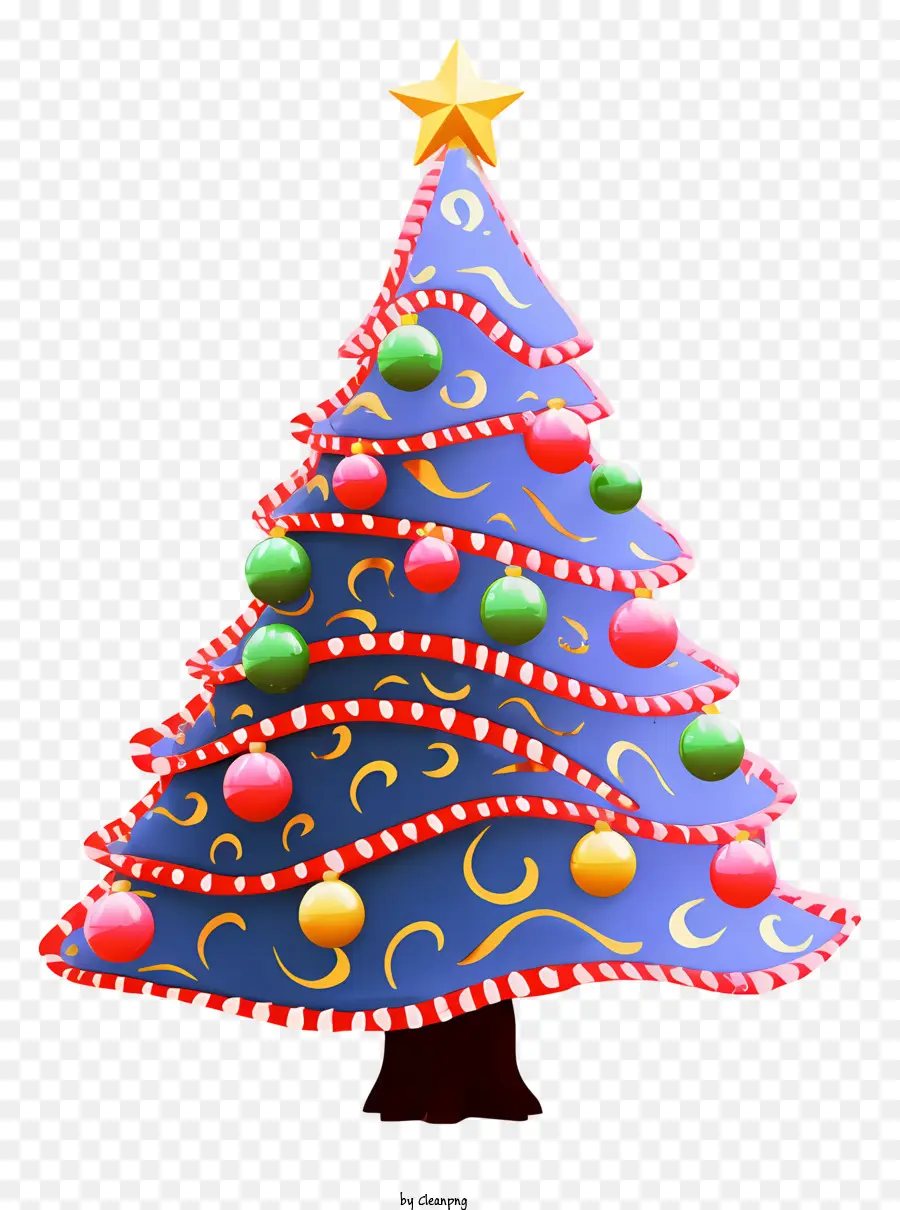 árbol De Navidad Azul，Árbol De Navidad Colorido PNG