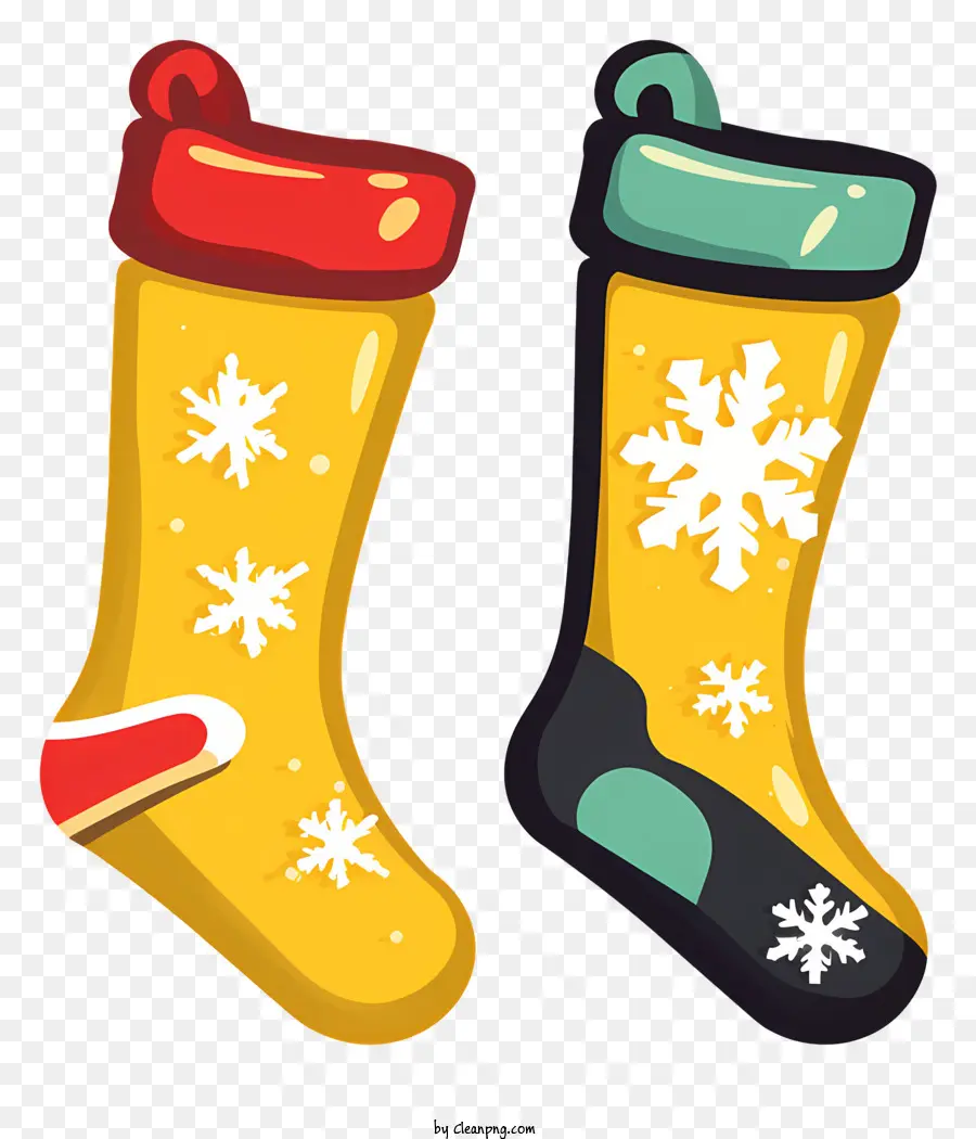 Calcetines Con Copos De Nieve，Amarillo Calcetines PNG