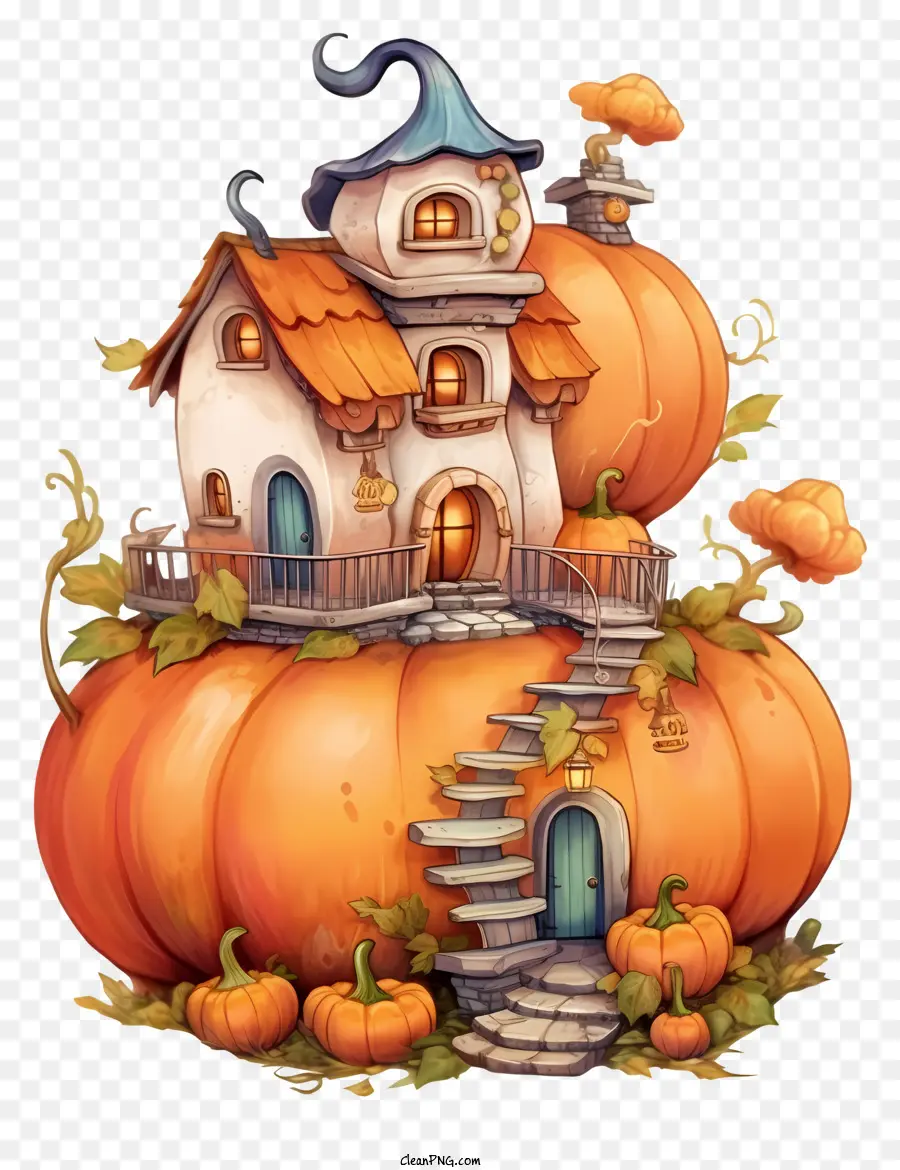 Edificio Con Temática De Halloween，Casa De Calabaza PNG