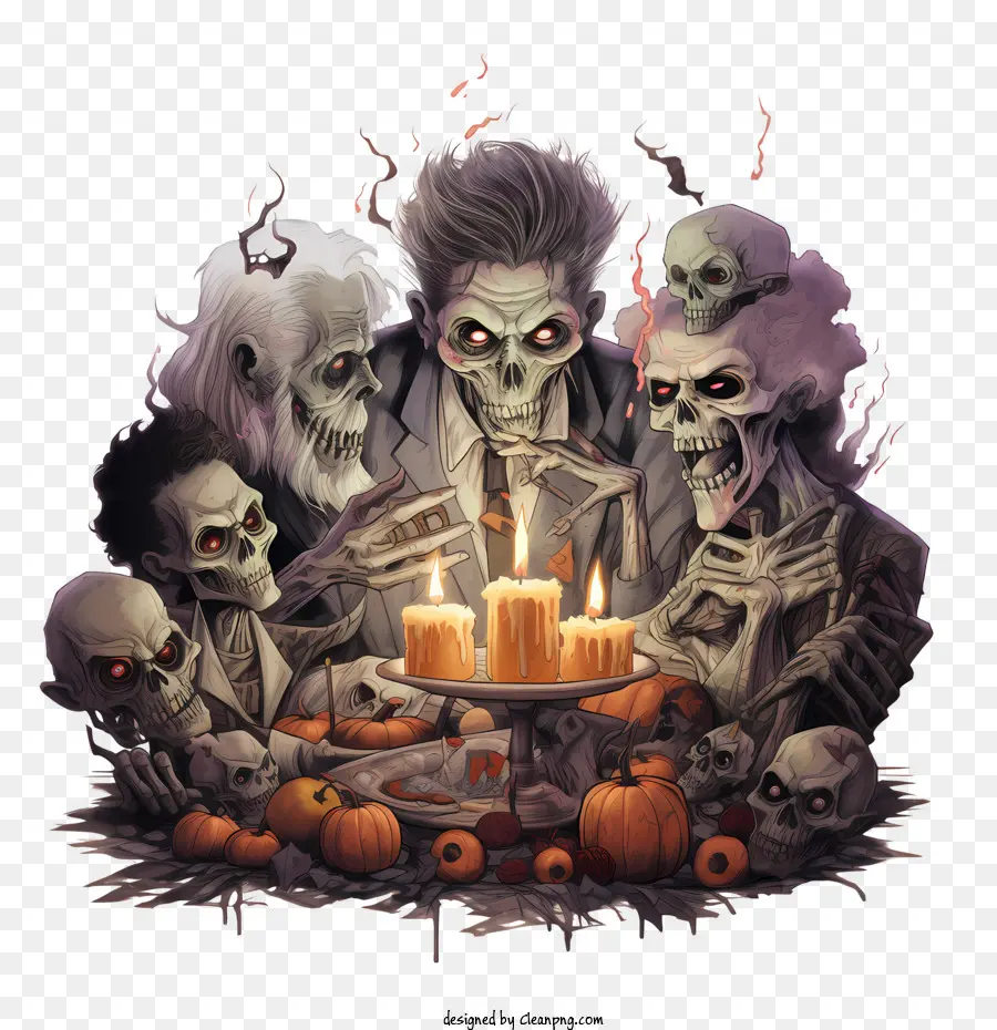 Fiesta De Halloween，Los Esqueletos PNG