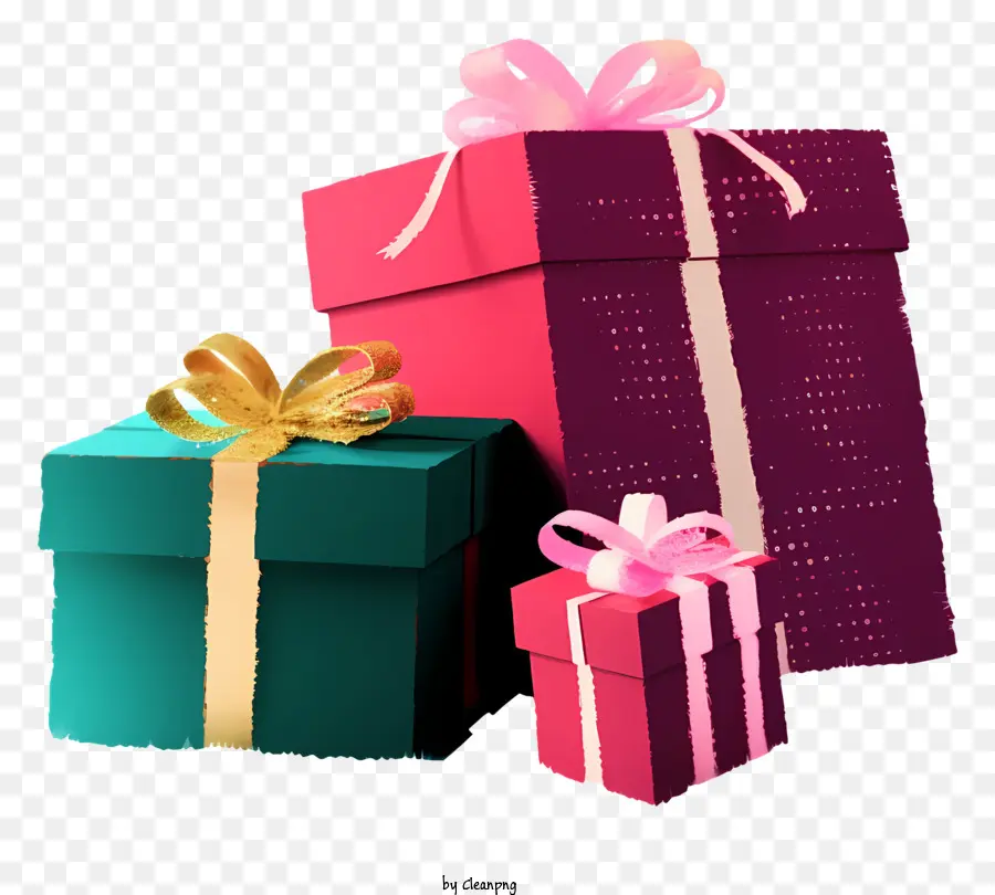 Cajas De Regalo，Cintas Y Arcos PNG