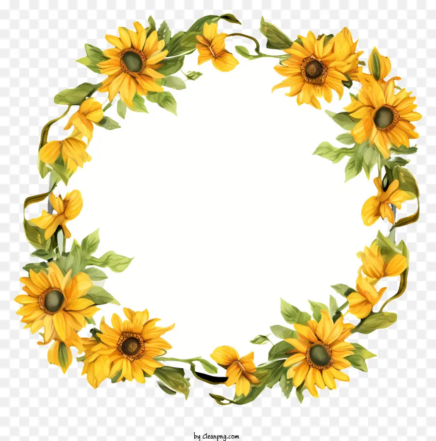 Corona De Flores，Girasol PNG