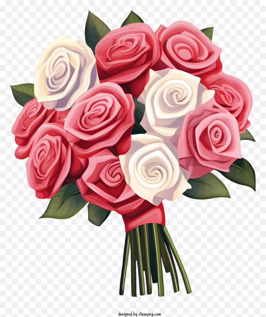 Rosas Rosadas Y Blancas，Ramo PNG