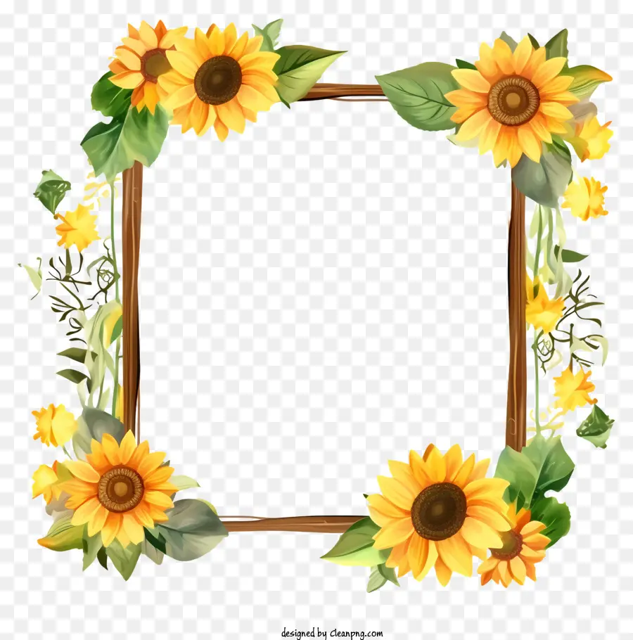 Marco Floral，Girasoles PNG