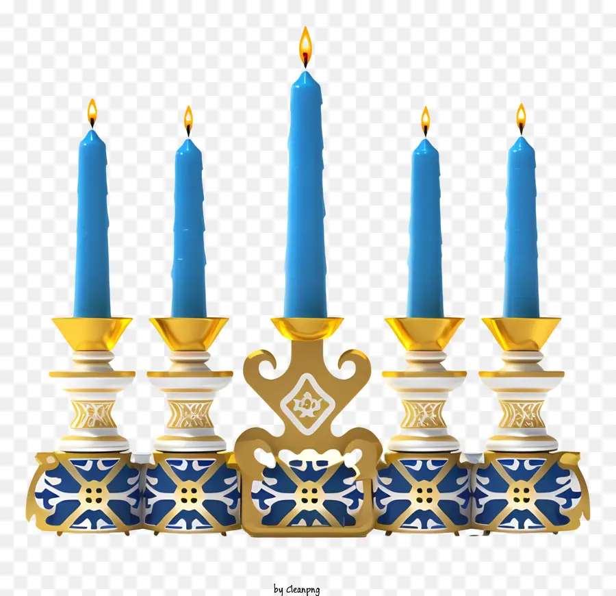 Menorah，Velas Azules PNG