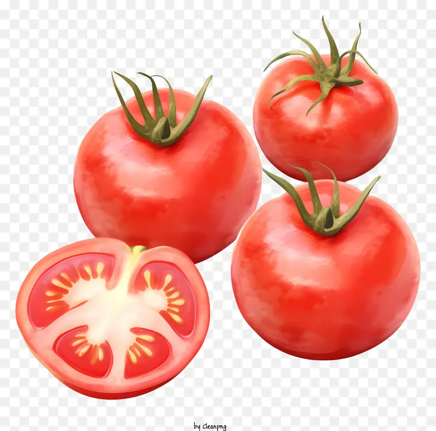 Tomates Rojos，Tomates Con Rebanada PNG