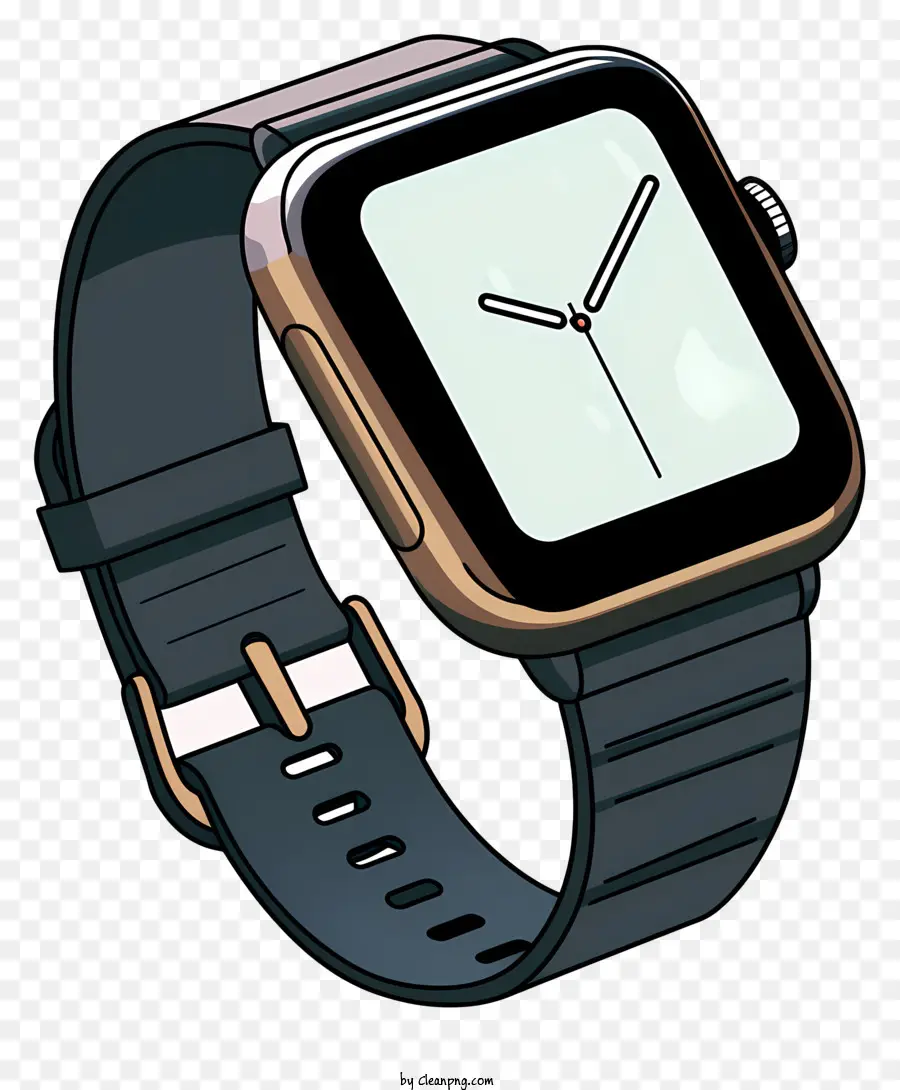 Reloj Digital，Correa Negra PNG