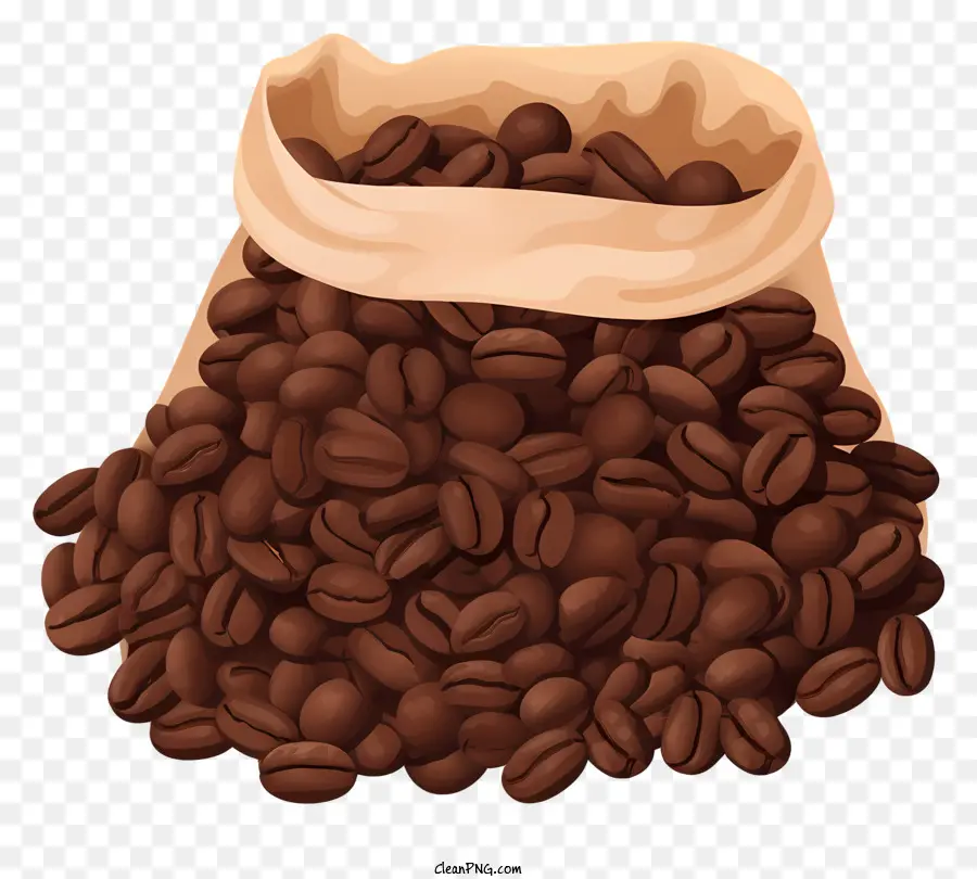 Granos De Café Asados，Bolsa De Arpillera PNG