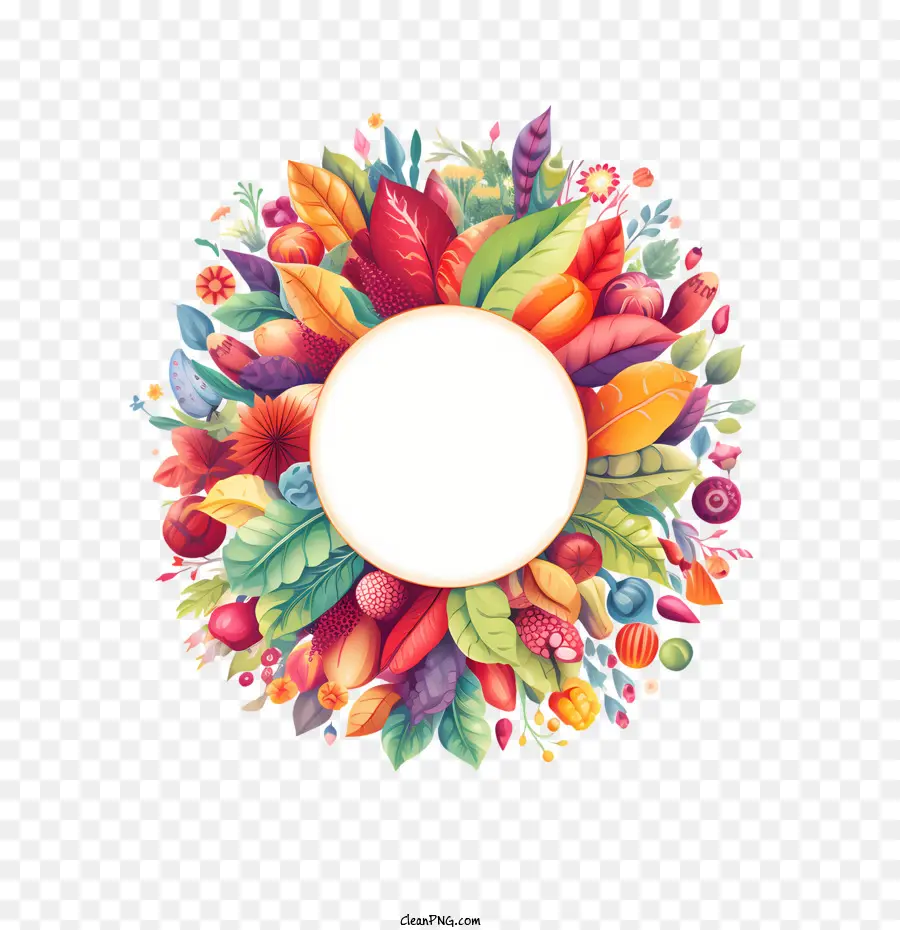 Día Mundial Del Vegano，Corona Floral Colorida PNG