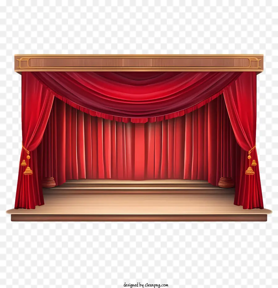 Cortina Roja，Escenario De Teatro Rojo PNG