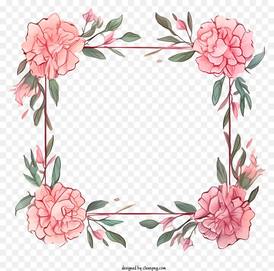 Marco Floral，Diseño Floral Cuadrado PNG