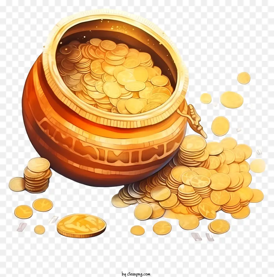 Las Monedas De Oro，Pila De Monedas De Oro PNG