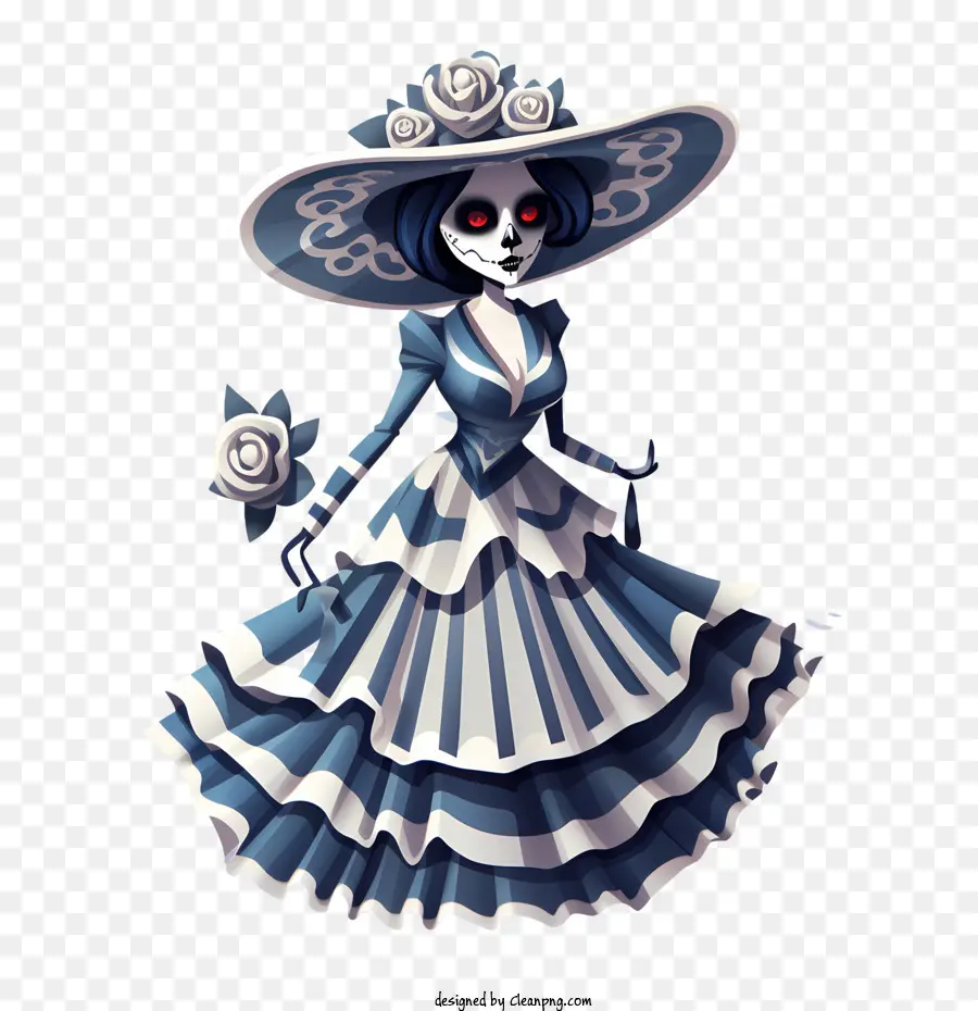 Dia De Muertos，Dama Esqueleto PNG