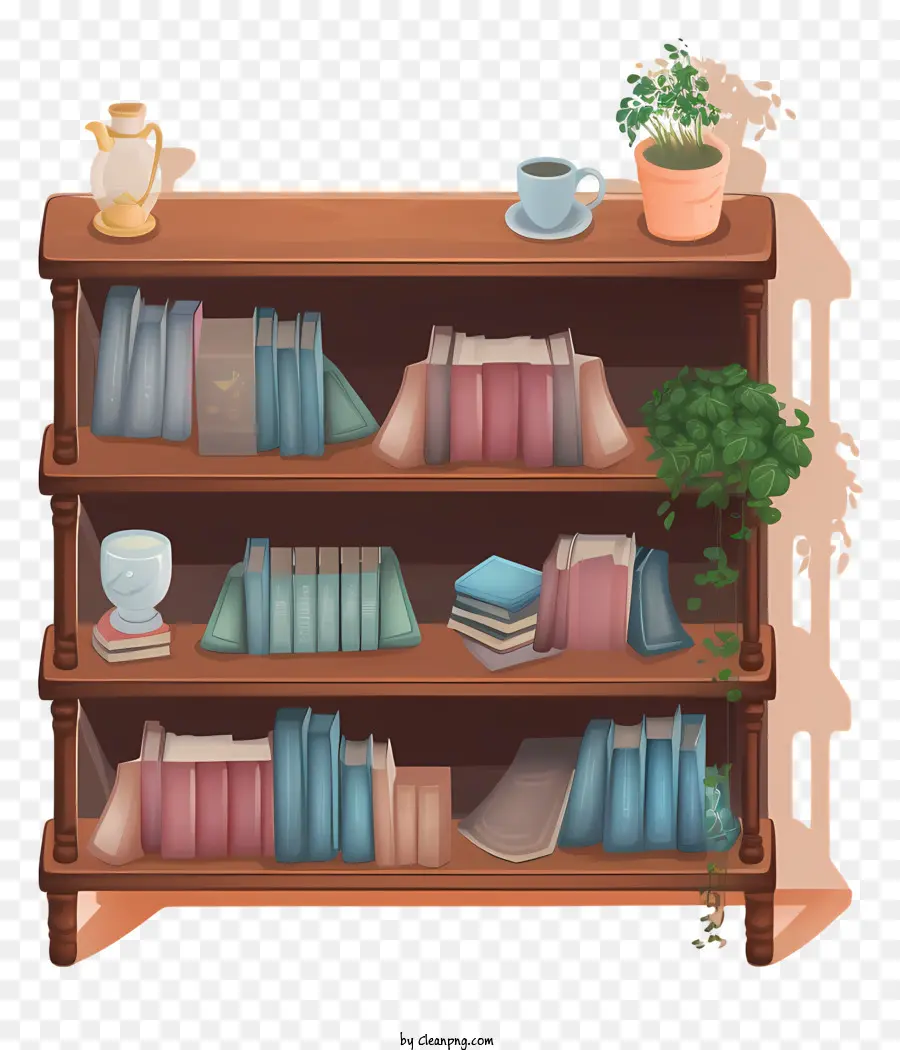 Estantería De Madera，Libros PNG