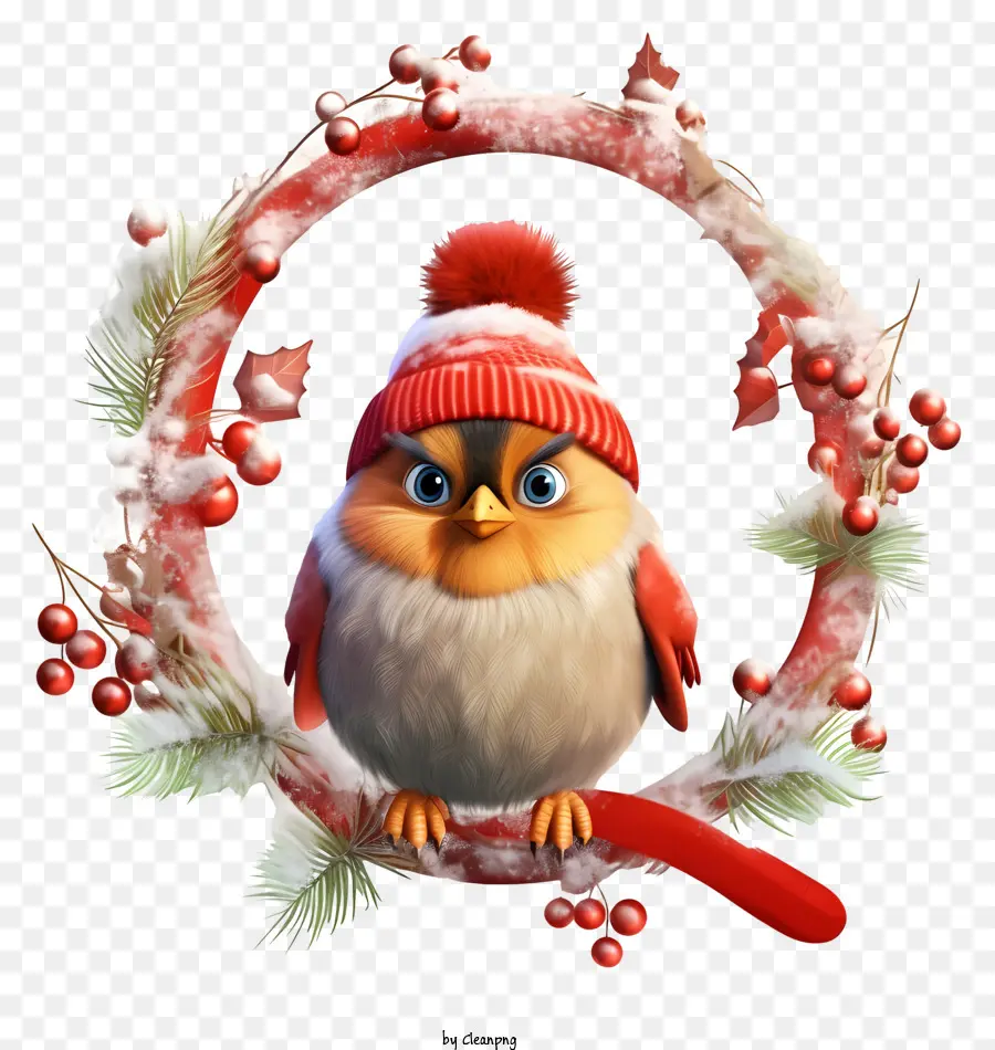 Ilustración De Pájaros Navideños，Pájaro Rojo Y Blanco PNG