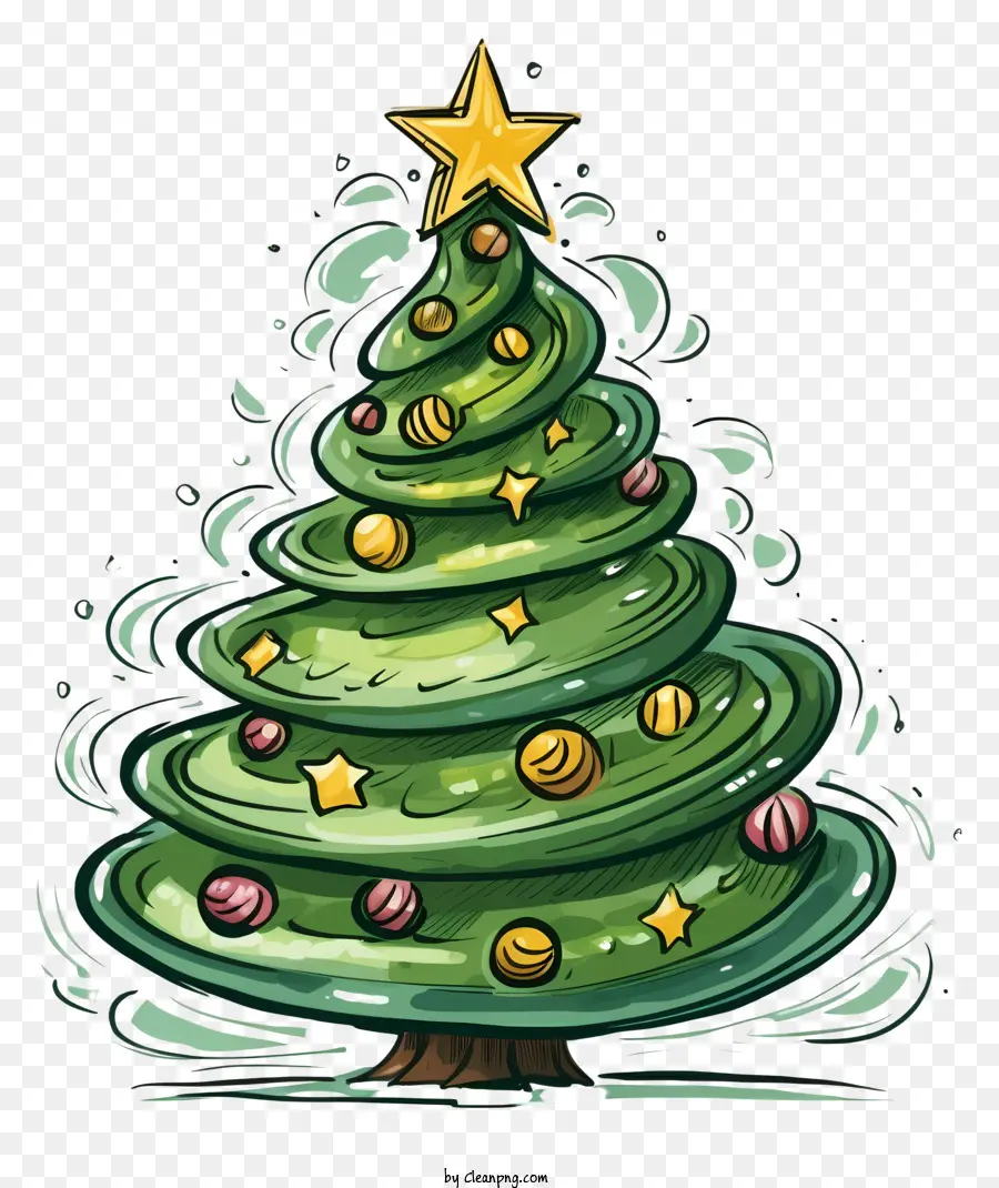 árbol De Navidad，Bucles Y Remolinos PNG