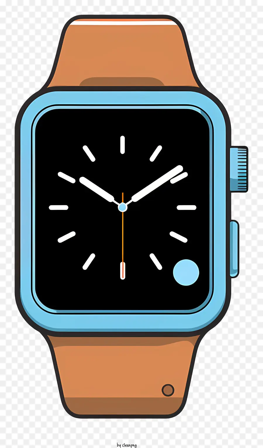 Reloj Inteligente Naranja，Dial Azul PNG