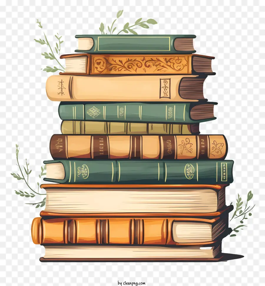 Vintage Books，Libros Verdes PNG