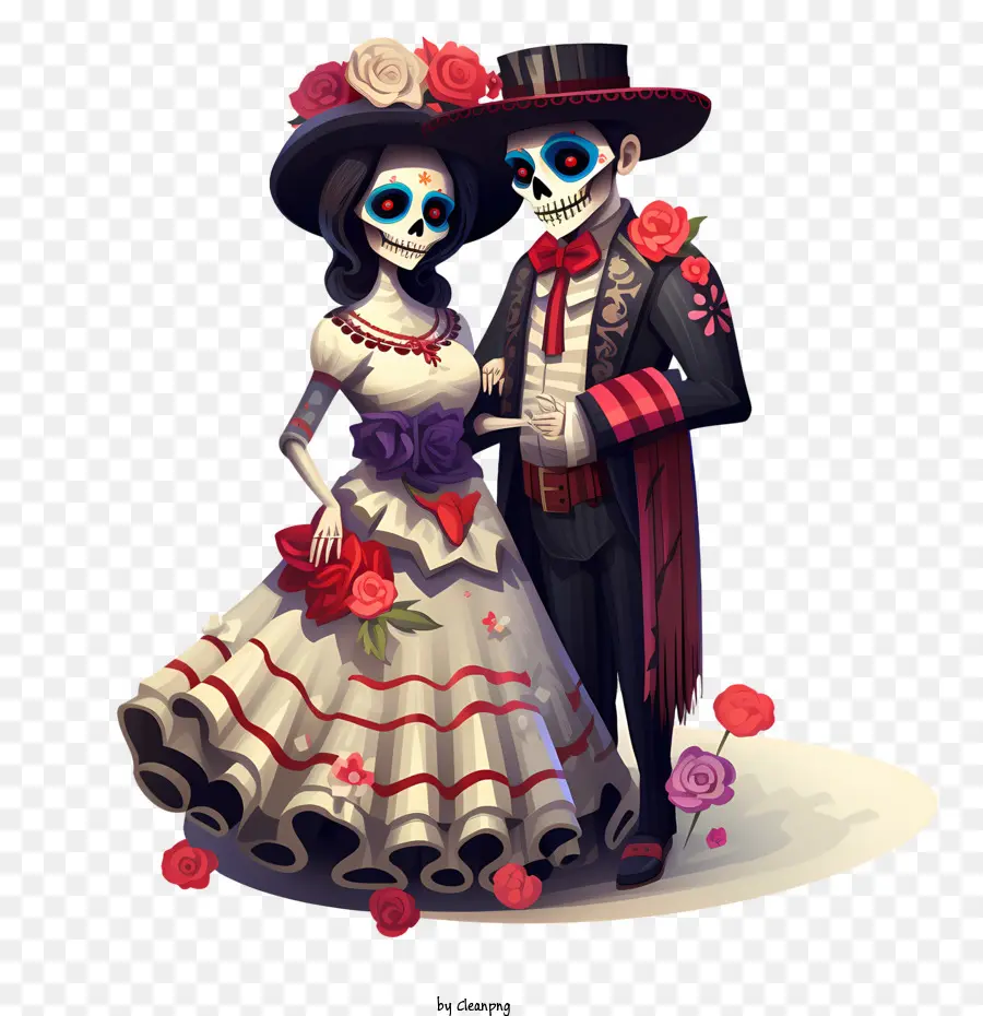 Día De Los Muertos，Bride De Cráneo PNG