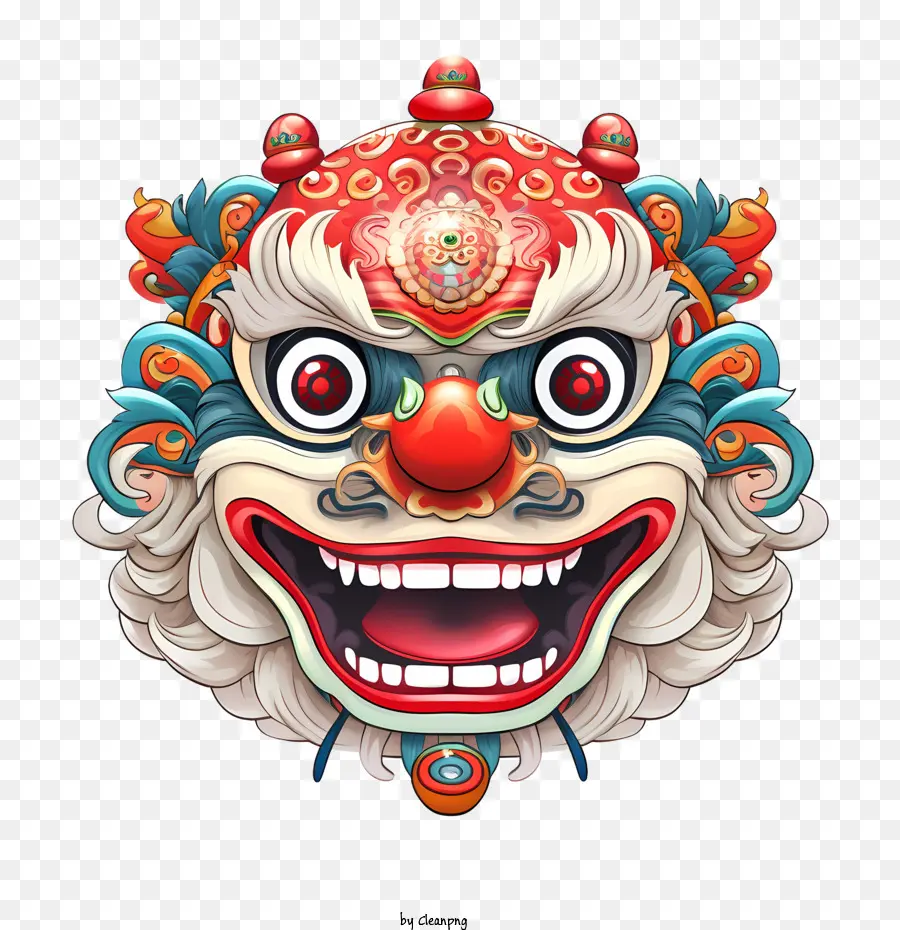 Cabeza De Baile De León Chino，Mascarilla PNG