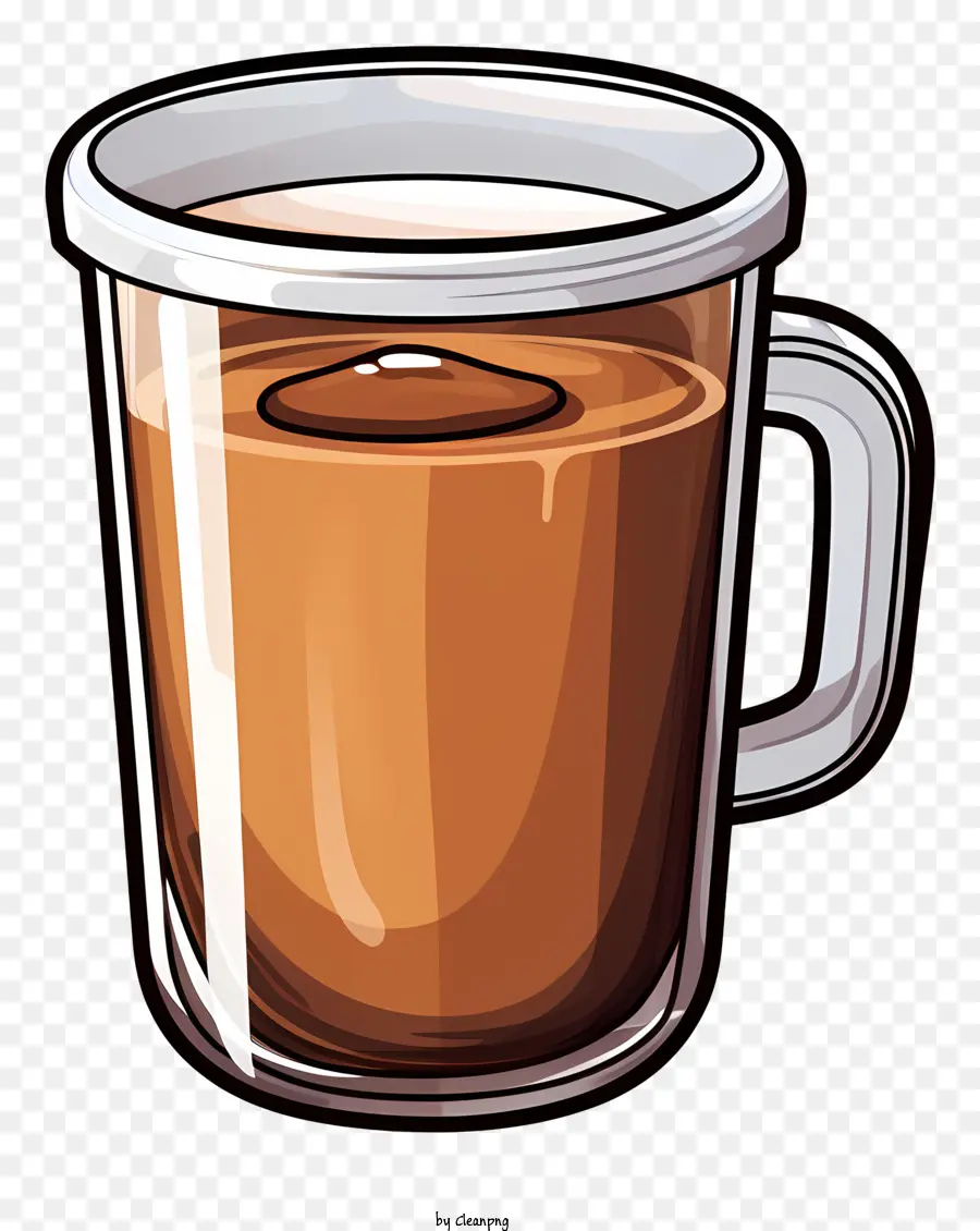 Taza De Vidrio Transparente，Líquido Blanco PNG