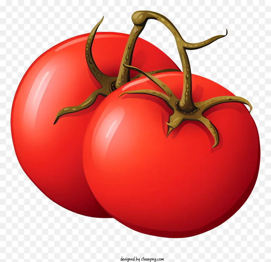 Tomates Rojos，Tallo Verde PNG