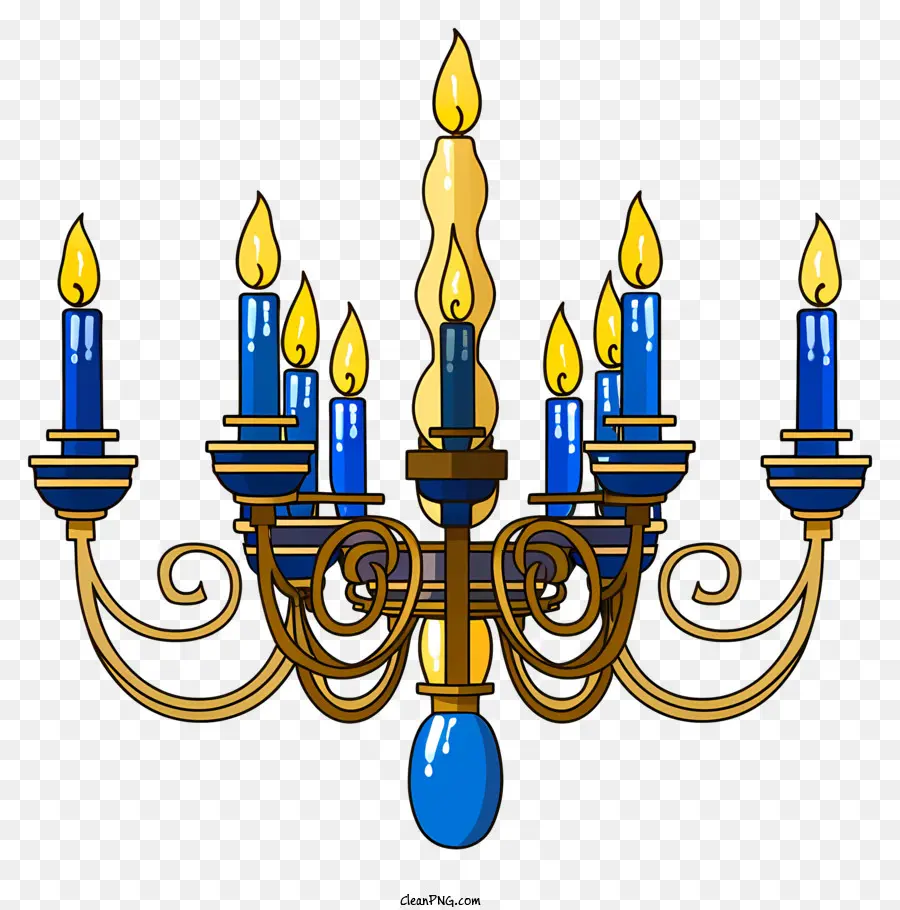 Candelabro，Velas Azules PNG