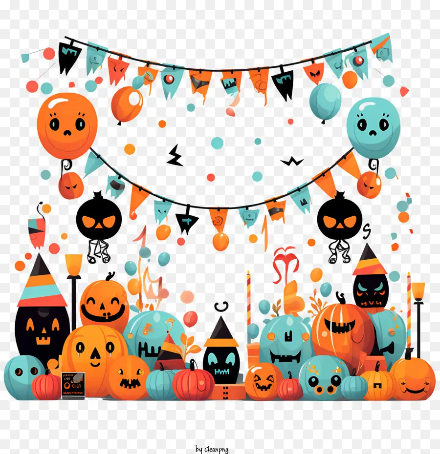 Fiesta De Halloween，Decoraciones De Halloween PNG