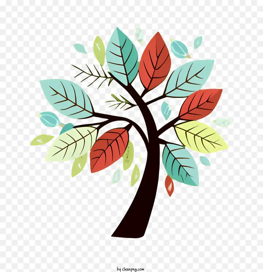 Hoja De árbol De Otoño，Colorido PNG