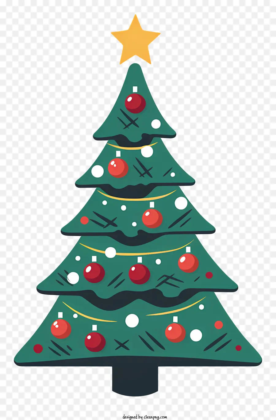 árbol De Navidad，Bolas Verdes Y Rojas PNG