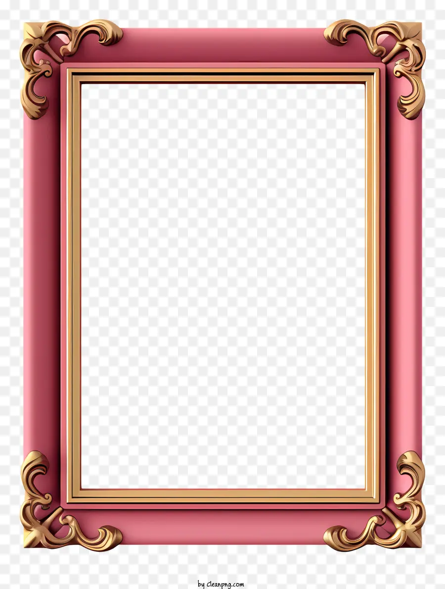 Pintura Enmarcada Rosa，Black Background PNG