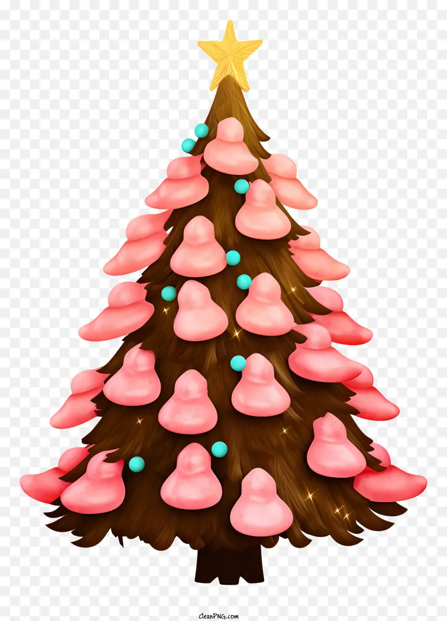 árbol De Navidad，Dulces Rosados PNG