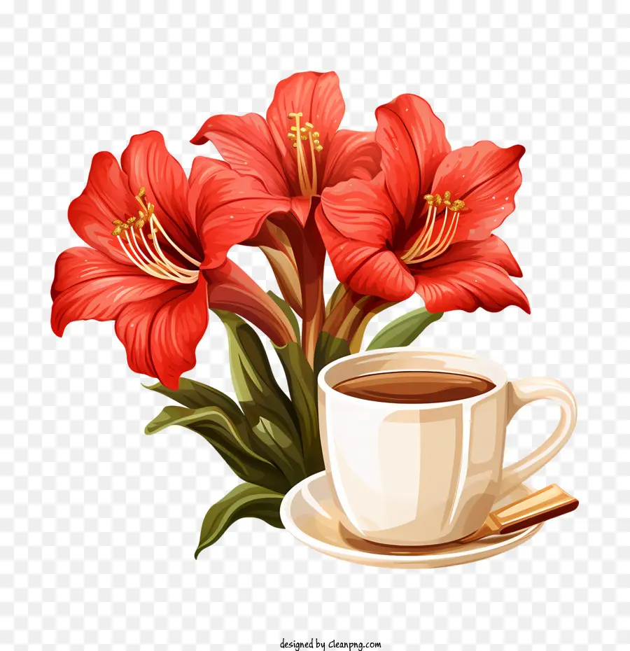 Flor De Amaryllis，Las Flores De Color Rojo PNG