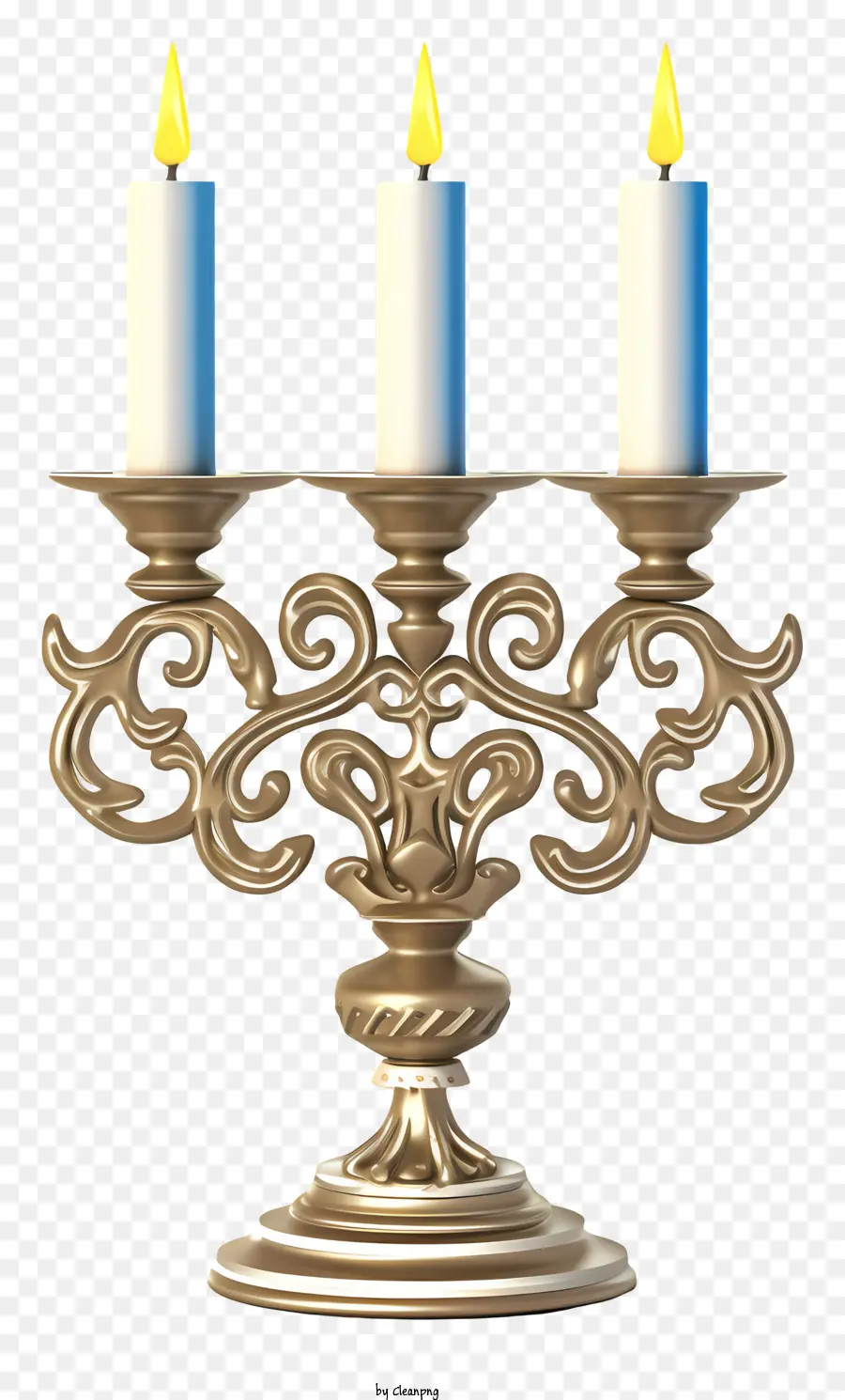 Candelabra De Oro，Las Velas Encendidas PNG