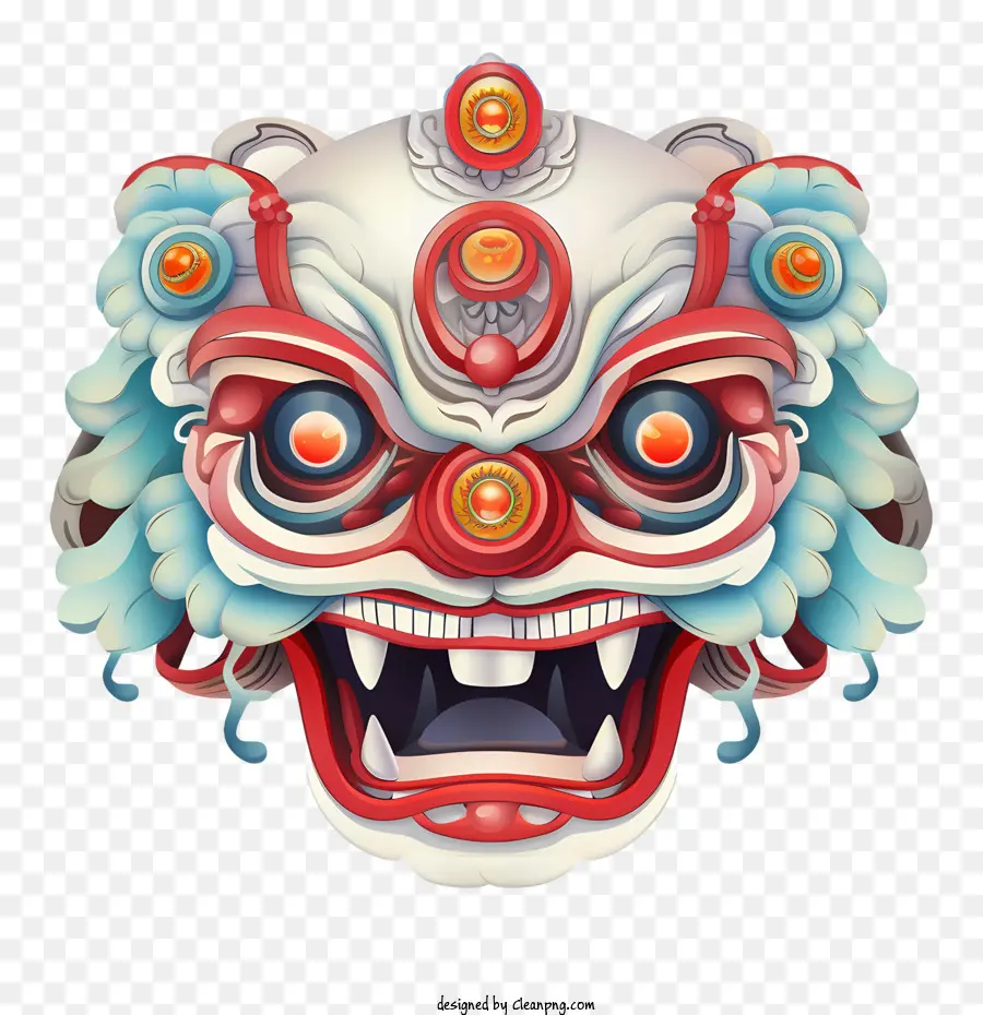 Cabeza De Baile De León Chino，Mascarilla PNG