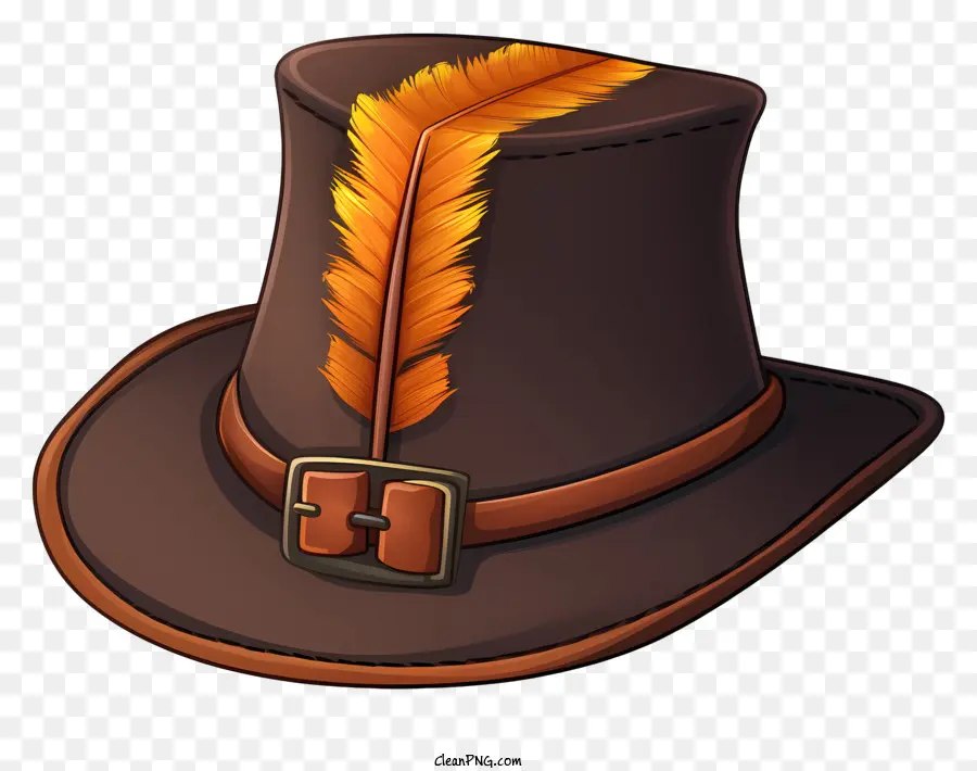 Sombrero De Copa，Naranja Pluma PNG