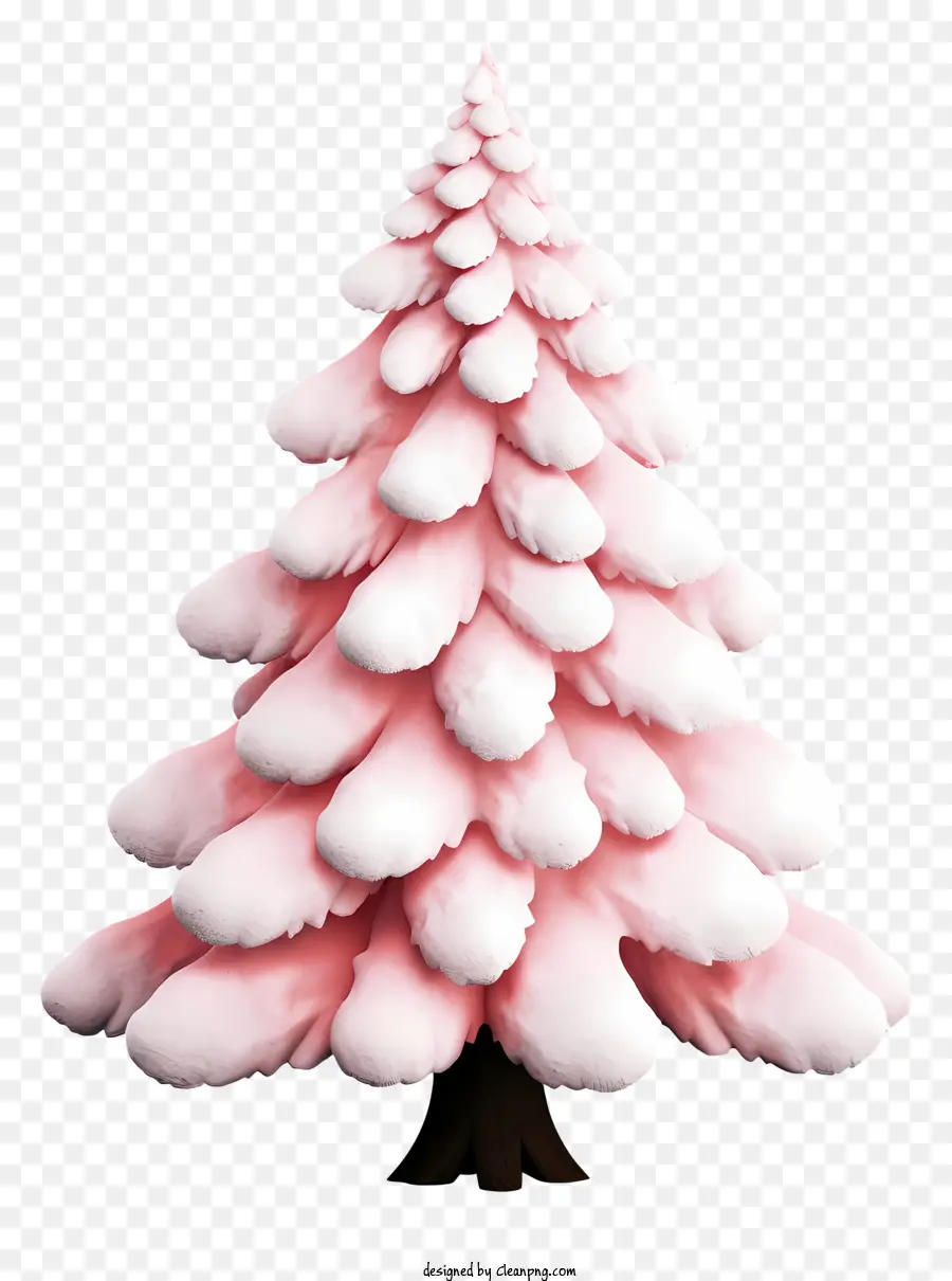 árbol De Navidad De Color Rosa，La Nieve Que Cae PNG