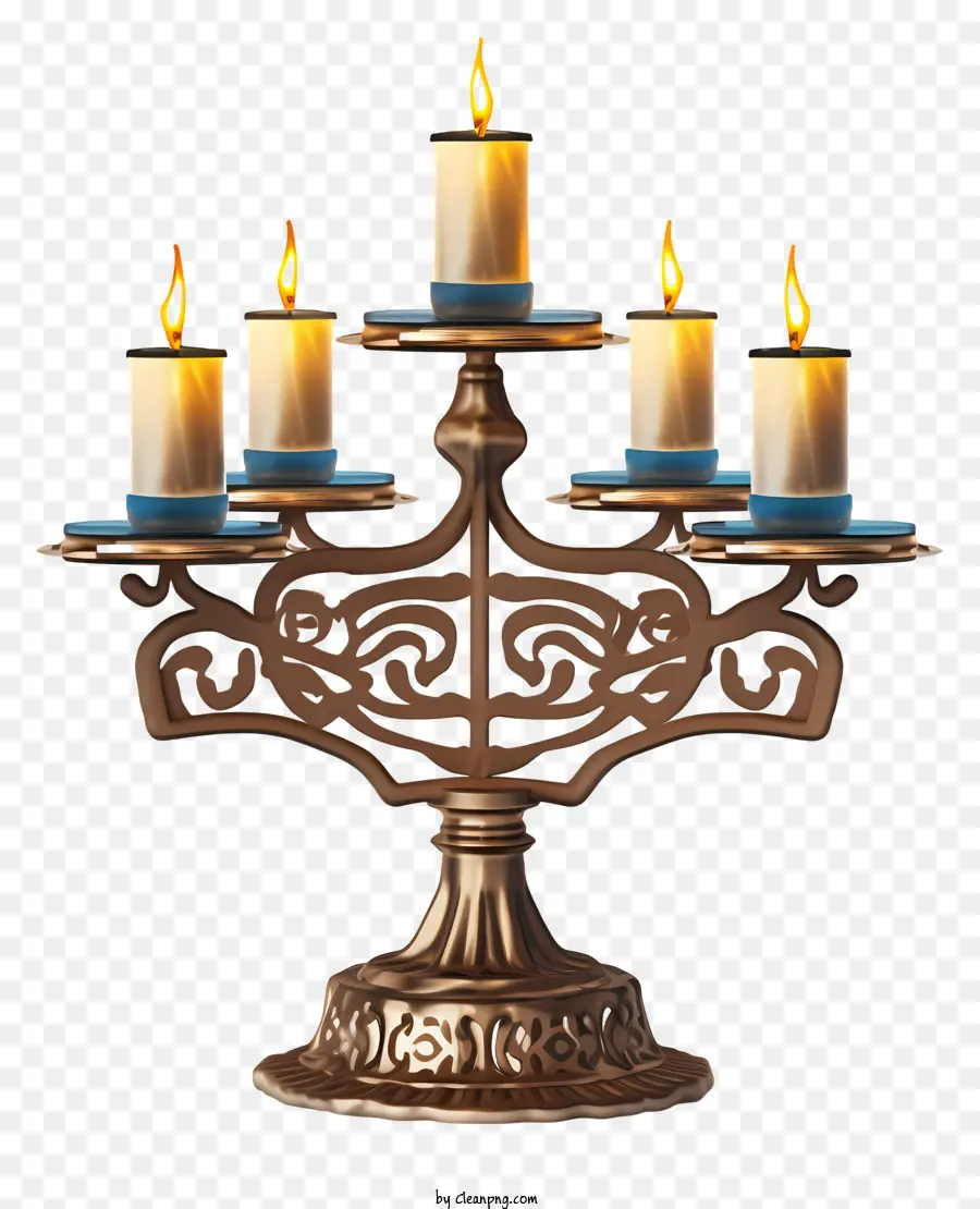 Candelabro Decorativo，Las Velas Encendidas PNG