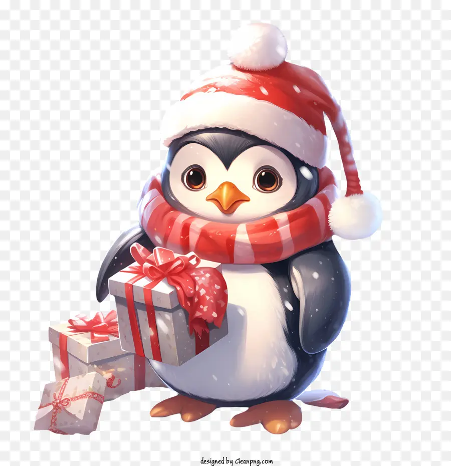 Pingüino De Navidad，Pingüino Con Regalos PNG