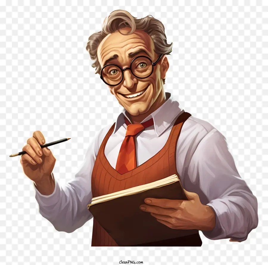 Hombre De Pie，Hombre Con Cuaderno PNG