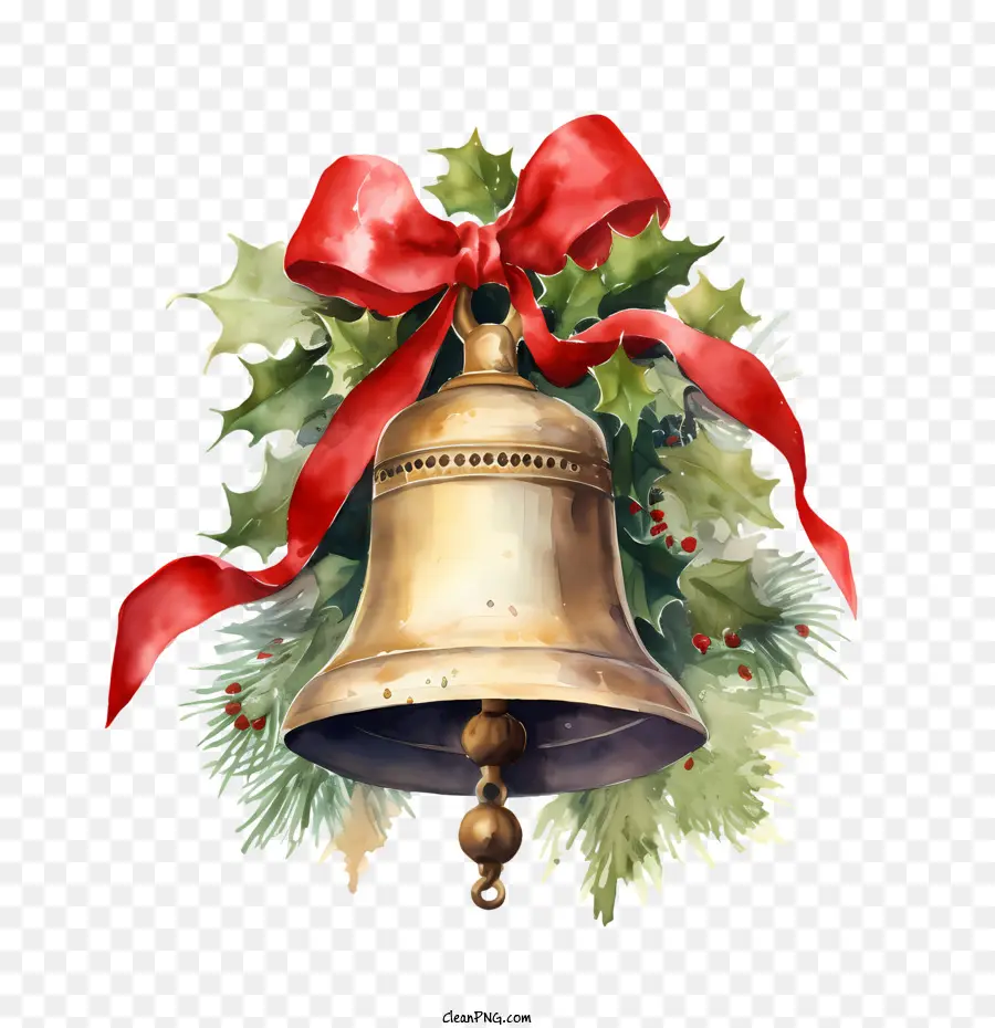 Campana De Navidad，Campana Navideña Con Adornos PNG