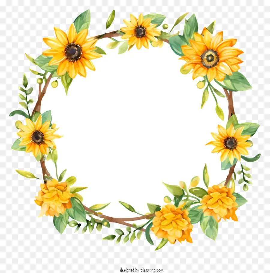 Corona De Girasol，Amarillo PNG