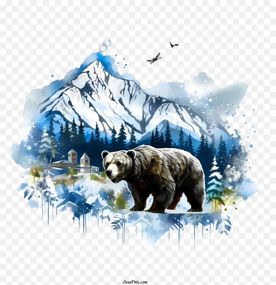 Día De Alaska，Oso PNG