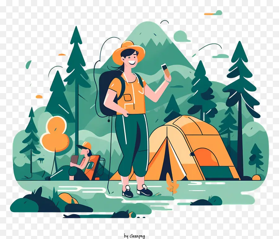 Camping，De Mochilero PNG