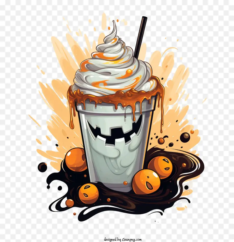 Batido De Halloween，Helado PNG