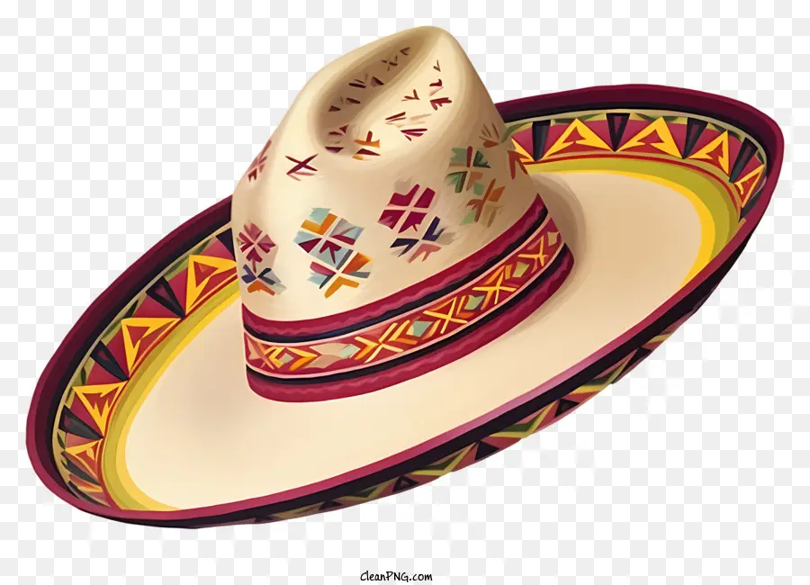 Sombrero Mexicano，Diseño Colorido PNG