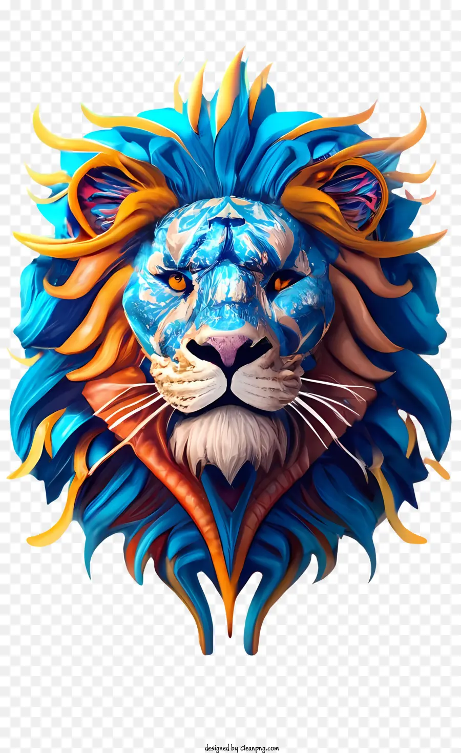 Blue 3d Lion，León PNG