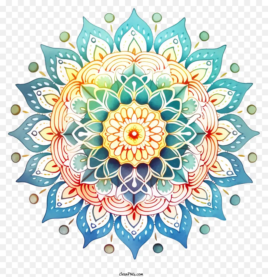 Mandala，Mándala Colorida PNG