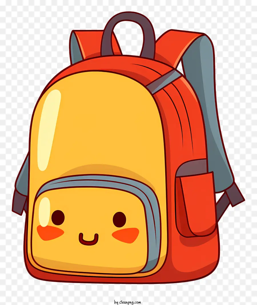 De Dibujos Animados Mochila，Mochila De Cara Feliz PNG