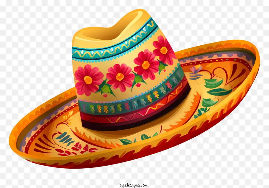 Sombrero Mexicano，Colorful Sombrero PNG